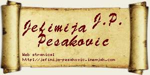 Jefimija Pešaković vizit kartica